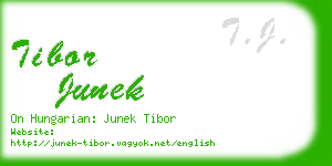 tibor junek business card